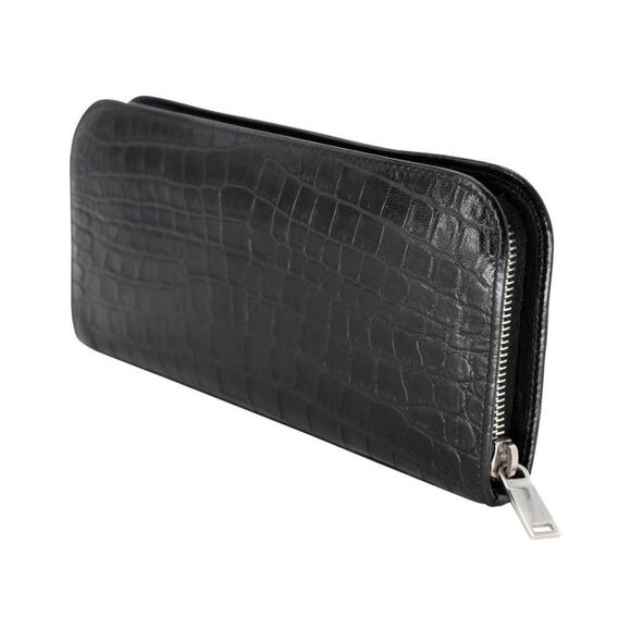 Saint Laurent Crocodile Detail Embossed Long Wallet SL-1201P-0002 - Picture 3 of 8